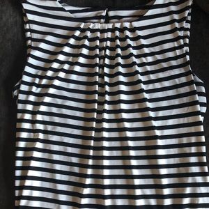 Calvin Klein Black and White Striped Shell